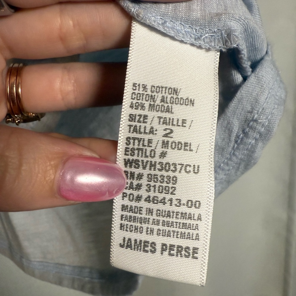 Standard James Perse Slub Cotton Jersey Light Blue T-Shirt 2 - Picture 7 of 8